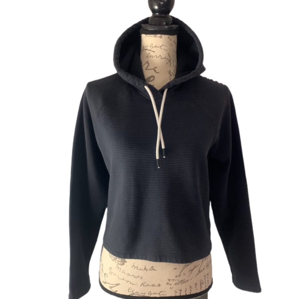 Under Armour Cropped Logo Sleeve Loose Fit Hooded Sweatshirt Black S